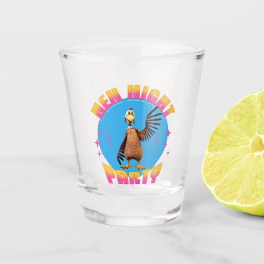 おもしろいハッピー・ヘン・パーティー ブライズ・パーティー ショットグラス (正面)