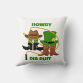 おもしろいハッピーSt patricks dayハウディディディディデュットカウボーイ クッション (裏面)