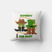 おもしろいハッピーSt patricks dayハウディディディディデュットカウボーイ クッション (正面)