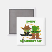 おもしろいハッピーSt patricks dayハウディディディディデュットカウボーイ マグネット (正面/裏面)