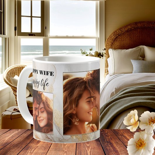 おもしろいハッ妻結婚金ゴールド芸術的のマグカップ コーヒーマグカップ