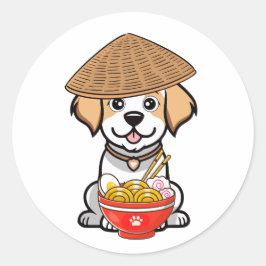 おもしろいハッ食べ物ドッグ ラウンドシール