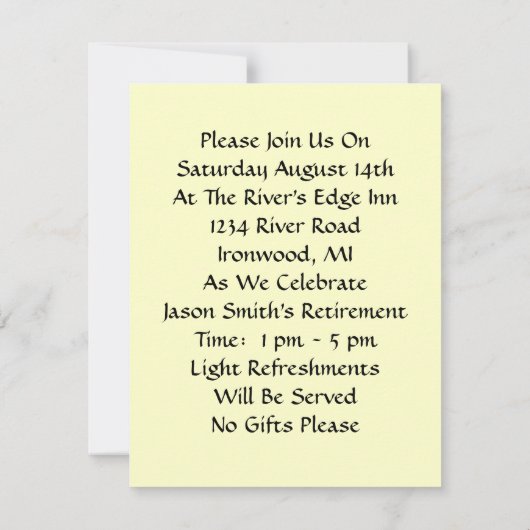 おもしろいハト鳥の人の退職のパーティの招待状 招待状 (裏面)