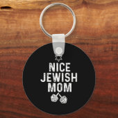 おもしろいハヌカー・ドレイデル星ニース・ユダヤ人のお母さん キーホルダー (正面)