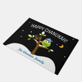 おもしろいハヌッカフクロウ&(ユダヤ教)メノラーパーティー ドアマット (アングル)