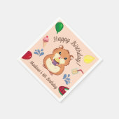 おもしろいハムスター誕生日プールパーティー スタンダードカクテルナプキン (角)