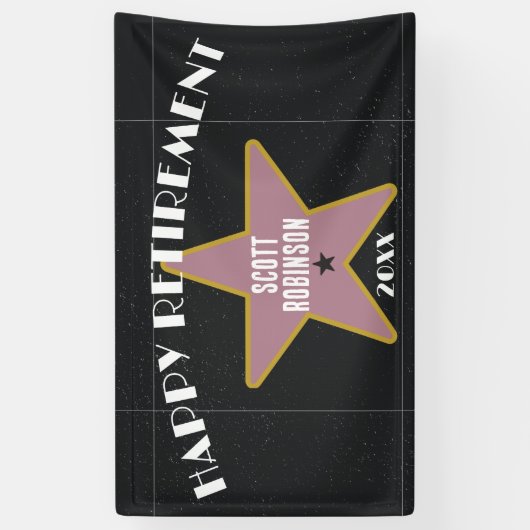 おもしろいハリウッド歩道スターリタイアメントパーティー 横断幕 (縦)