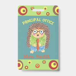 おもしろいハリネズミ校長のオフィス峠 バッジ