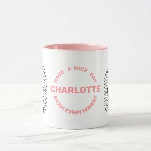 おもしろいハリネズミ。いい日を過ごして名前を言いなさい マグカップ (中央)