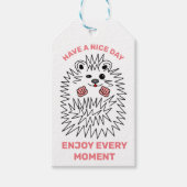 おもしろいハリネズミ。カスタマイズ可能な素晴らしい一日を過ごす ギフトタグ (正面)