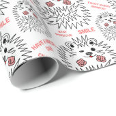 おもしろいハリネズミ。カスタマイズ可能な素晴らしい一日を過ごす ラッピングペーパー (ロールコーナー)