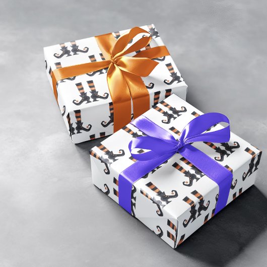 おもしろいハロウィンウィッチ足シューズソックス ラッピングペーパー