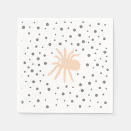 おもしろいハロウィンオレンジ&ブラックスパイダー スタンダードカクテルナプキン