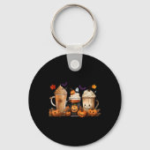 おもしろいハロウィンカボチャラテコーヒー秋Wome キーホルダー (正面)