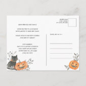 おもしろいハロウィンカボチャ私たちは変更アドレスを移動した 案内ポストカード (裏面)