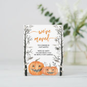 おもしろいハロウィンカボチャ私たちは変更アドレスを移動した 案内状 (スタンド正面)