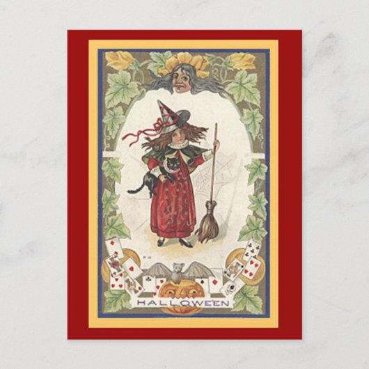おもしろいハロウィンカードと郵便料金 ポストカード (正面)