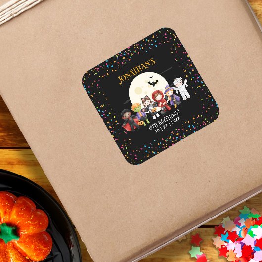 おもしろいハロウィンキッズ衣装バースデーパーティー スクエアシール