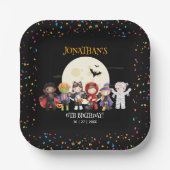 おもしろいハロウィンキッズ衣装バースデーパーティー ペーパープレート (正面)