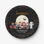 おもしろいハロウィンキッズ衣装バースデーパーティー ペーパープレート (正面)