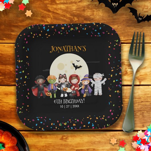 おもしろいハロウィンキッズ衣装バースデーパーティー ペーパープレート