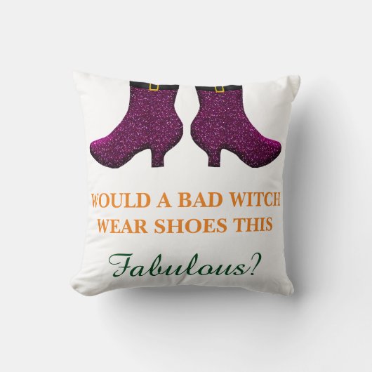 おもしろいハロウィンザホリデーバッドウィッチファブラス クッション (正面)