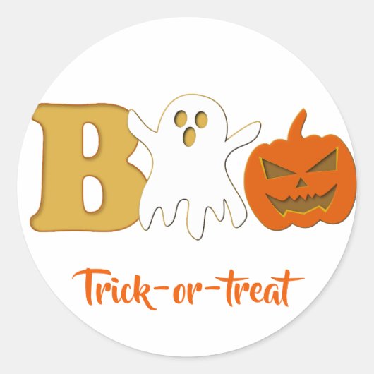 おもしろいハロウィンステッカー ラウンドシール (正面)