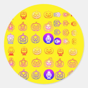 おもしろいハロウィンステッカー ラウンドシール