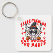 おもしろいハロウィンドッグパンプキンデザインfor Pets! キーホルダー (正面)