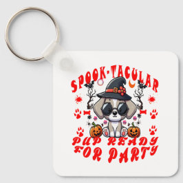 おもしろいハロウィンドッグパンプキンデザインfor Pets! キーホルダー