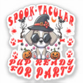 おもしろいハロウィンドッグパンプキンデザインfor Pets! シール (正面)