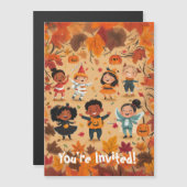 おもしろいハロウィンバッシュトドラー マグネット招待状 (正面/裏面)