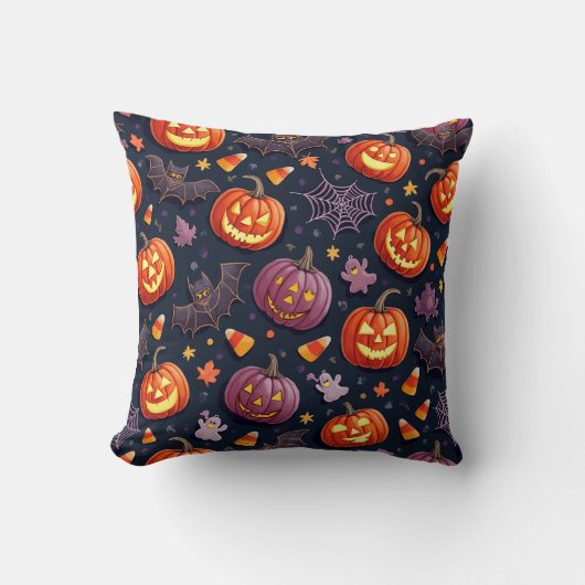 おもしろいハロウィンパターンクッション クッション (正面)