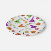 おもしろいハロウィンパターン(の模様が)ある紙プレート ペーパープレート (アングル)