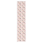 おもしろいハロウィンピンク&オレンジカボチャのスパイダーウェブこうもり ショートテーブルランナー (正面)