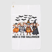 おもしろいハロウィンモー用ハイランドカウド ゴルフタオル (正面)
