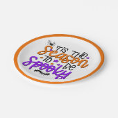 おもしろいハロウィン不気味引用文オレンジパープルパーティー ペーパープレート (アングル)