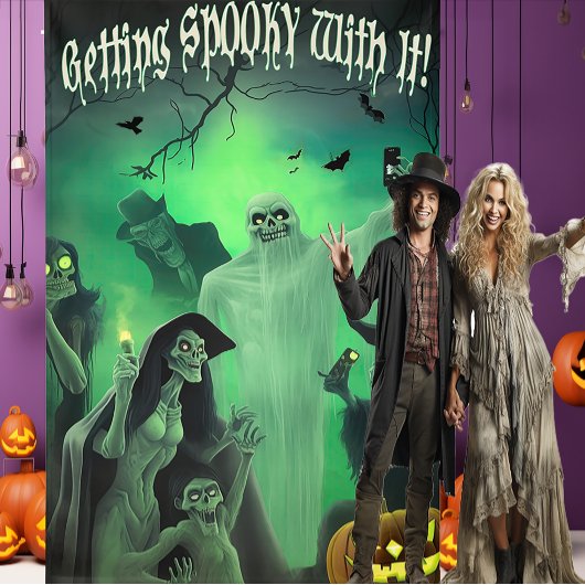 おもしろいハロウィン不気味「Getting With It」自撮ストップ影 横断幕