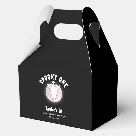 おもしろいハロウィン幽霊不気味ワン最初の1歳の誕生日 フェイバーボックス (正面)