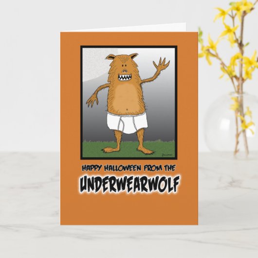 おもしろいハロウィン カード (黄色い花)