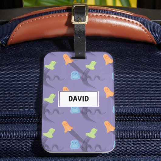 おもしろいハロウィーンかわいい幽霊、カスタマイズ可能 ラゲッジタグ (正面インサイチュ2)
