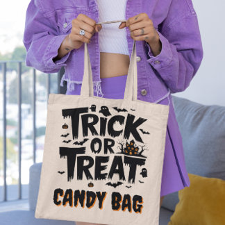おもしろいハロウィーンとトリックオアトリートシンボルや象徴! トートバッグ