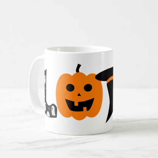 おもしろいハロウィーンの愛 コーヒーマグカップ (正面左)