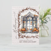 おもしろいハロウィーンの衣装パーティの招待状 招待状 (スタンド正面)