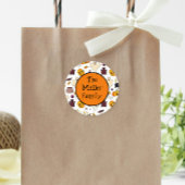 おもしろいハロウィーンイラストパーソナライズされたモノグラム ラウンドシール