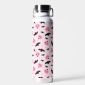 おもしろいハロウィーンカボチャとこうもりパターン ウォーターボトル (背面)