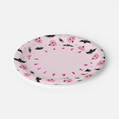 おもしろいハロウィーンカボチャとこうもりパターン ペーパープレート (アングル)