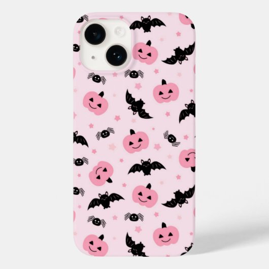 おもしろいハロウィーンカボチャとこうもりパターン Case-Mate iPhoneケース (裏面)
