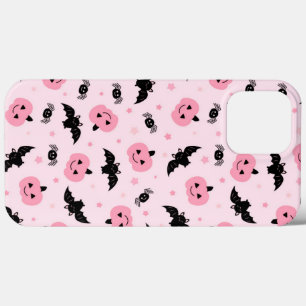 おもしろいハロウィーンカボチャとこうもりパターン iPhone 13 PRO MAXケース