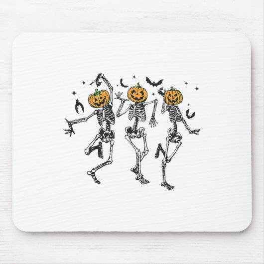 おもしろいハロウィーンカボチャ踊りスケルトン衣装Wom マウスパッド (正面)